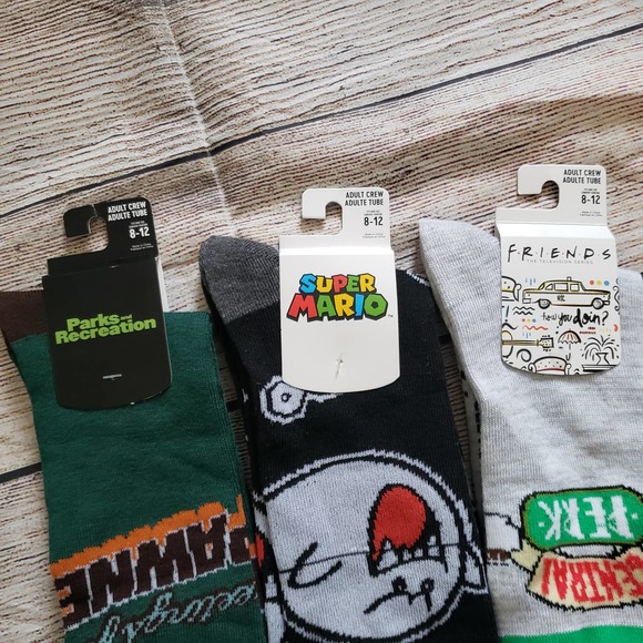 BUNDLE of 3 Adult Men's Crew Cut Socks - Picture 2 of 2